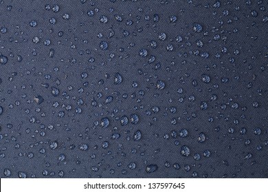 drops of water on  waterproof cloth