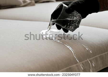 Drops of water on waterproof textile material - Waterproof fabric on upholstery
