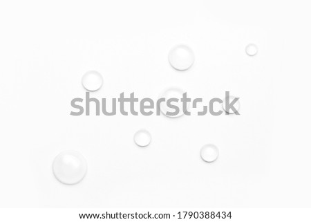 drops of water on a white background, top view. minimalism. purity