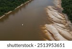 DROUGHT IN THE AMAZON RIVER, A CONSEQUENCE OF THE LACK OF RAINFALL IN THE AMAZON