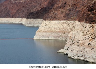 Drought In America. Low Level Of Lake Mead (border Of Arizona And Nevada).