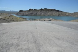 Drought Conditions At Echo Bay At Lake Mead In Nevada. 