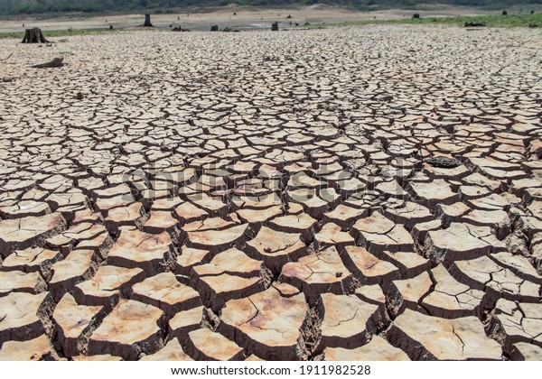 The drought land texture in Thailand. The global\
shortage of water on the planet. Global warming and greenhouse\
effect concept.