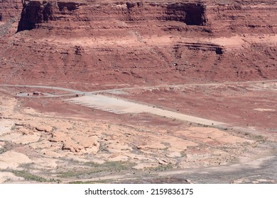 Drought On The Colorado River At Lake Powell's Hite Marina Due To Climate Change