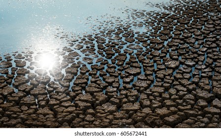 Drought, Water Infiltration On Cracked 
Earth.