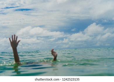 Drowning Man Sea Asking Help Raised Stock Photo 370187477 | Shutterstock