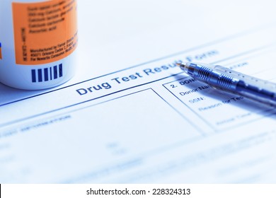 Drug test blank form with Variety of medicines