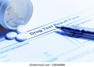 Drug Test Blank Form With Variety Of Medicines