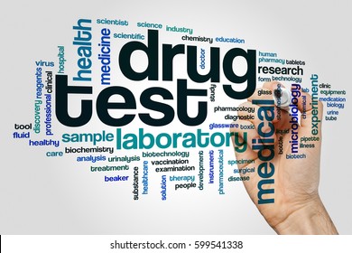 Drug test word cloud concept
