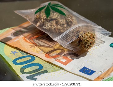 Drug Trafficking Cannabis Marijuana Euro Bills