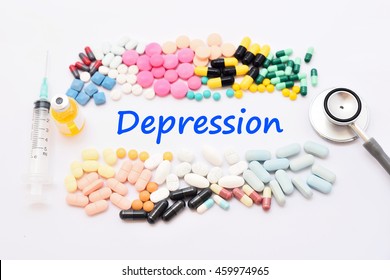 Drugs For Depression Treatment, Medical Concept