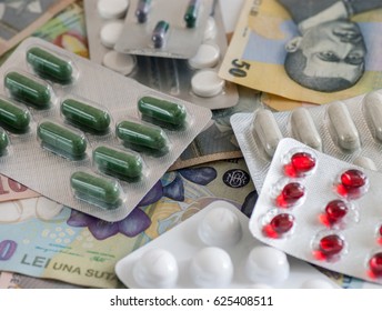 Drugs Medicine And Money Big Pharma Concept