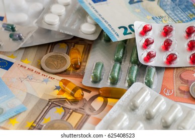 Drugs Medicine And Money Big Pharma Concept