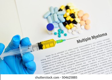 Drugs For Multiple Myeloma Treatment, Medical Concept, Blurred Text