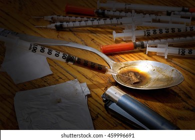 Drugs Paraphernalia Make Up A Hit Or Injection Of Heroine. Opium Is Abused Around The World And Resulting In Many Users Developing A Drug Addiction Problem And Having To Seek Rehabilitation Treatment.