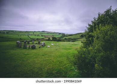 Druid Stone Circle In Ireland Countryside