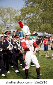 Drum Major Leading The Ohio State Buckeyes