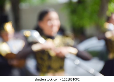 Drum Major Of Parade, Blurred Concept.