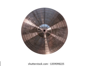 Drum Plate, Drum Set On A White Background, Musical Cymbals Top View