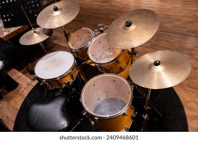 Drum set at home from different angles