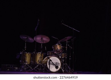 Drum set in the low light