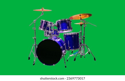 Drum set on green screen. Musical instrument - Powered by Shutterstock