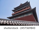 Drum Tower in Beijing, China, famous tourist landmark built by Yuan Dynasty in 1272