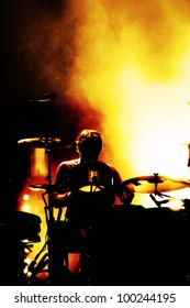 A Drummer At An Festival Open Air