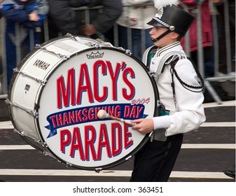 Drummer At The Macy's Thanksgiving Day Parade In New York City.