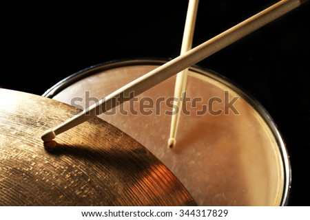 Drummer playing the drums closeup