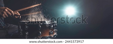 Similar – Image, Stock Photo Drummer of a music band playing and concentrating
