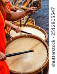 Drums being played on the streets of Recife during traditional brazilian carnival