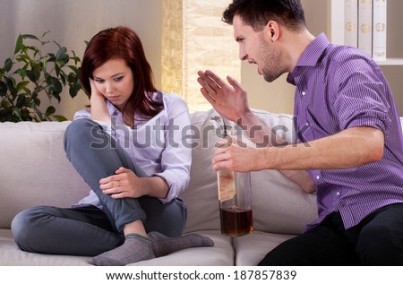 Similar – Image, Stock Photo Violence in an alcoholic family. Reflection of a violent man.