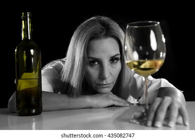 Drunk Blond Woman Alone Wasted Depressed Stock Photo 435082708 ...