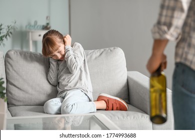 Drunk Father Standing Front Scared Daughter Stock Photo (Edit Now ...