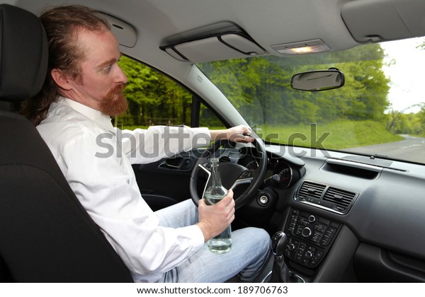 Drunk Man Car Bottle Alcohol Stock Photo 189706763 | Shutterstock