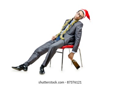 Drunk Office Worker After Christmas Party