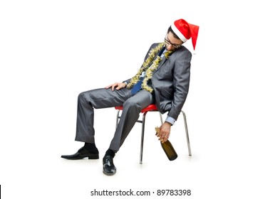 Drunk Office Worker After Christmas Party