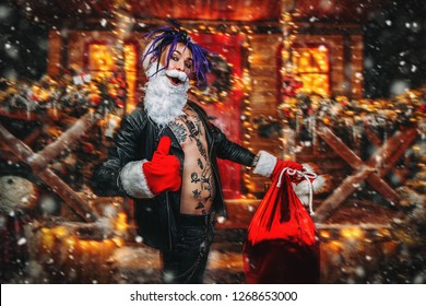 Drunk Punk Santa Sitting Bottle Bag Stock Photo 1268653000 | Shutterstock