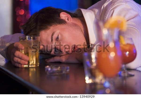 Drunk Young Man Resting Head On Stock Photo 13940929 | Shutterstock