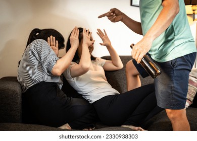 Drunken father threatening his family,bad habit,behavior from alcohol dependency,physical abuse,stop domestic violence,physically assaulted his wife,problem of drunkenness,addiction of alcoholic drink