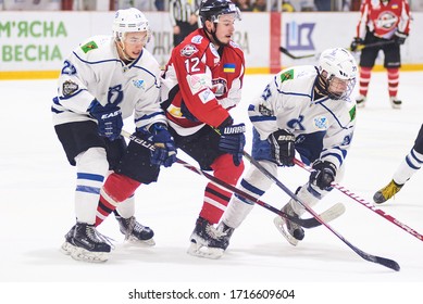 Druzkovka, Ukraine - January 11, 2020: Match Ukraine Hockey League Donbass Vs Dinamo Kharkiv