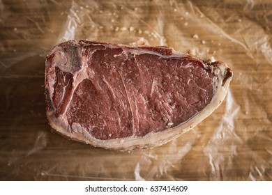 Dry Aged Prime Beef Entrecôte Raw With Salt