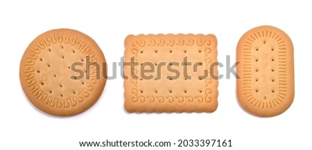 Dry biscuits isolated on white background