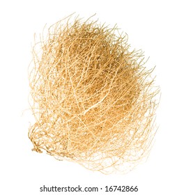 Dry Bush Of Desert Tumble Weed On White Background