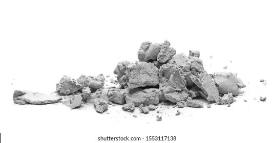 Dry Cement Mortar Isolated On White Background