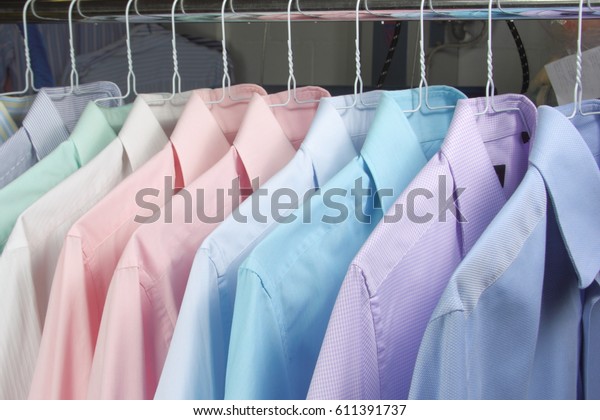In dry cleaner ironed\
shirt