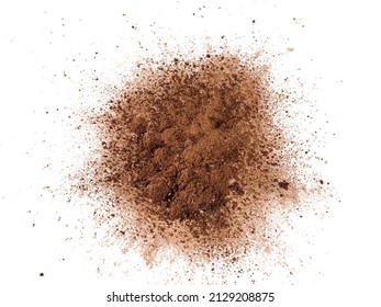Dry cocoa powder explosion on white background - Shutterstock ID 2129208875