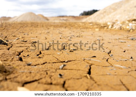 Dry cracked ground. Global warming and greenhouse effect concept.
