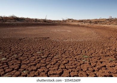 dry cracked soil due to drought in Texas